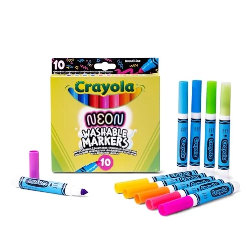 Offerta a tempo: Crayola - Pennarelli NEON, Set 10 Colori Brillanti, per Bambini da 3 anni, per Arte e Creatività, 58-8746 - 37% da 7.99 € a 5.00 €