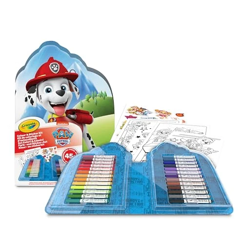 Limited-time offer: CRAYOLA - Case with Colours & Stickers Paw Petrol, Felt Pen Set, Colouring Pages, Stickers, 45 Pieces, Creative Gift for Children from 5 Years, 04-0783 from 18.76 £ to 18.76 £ (save 0.0%)