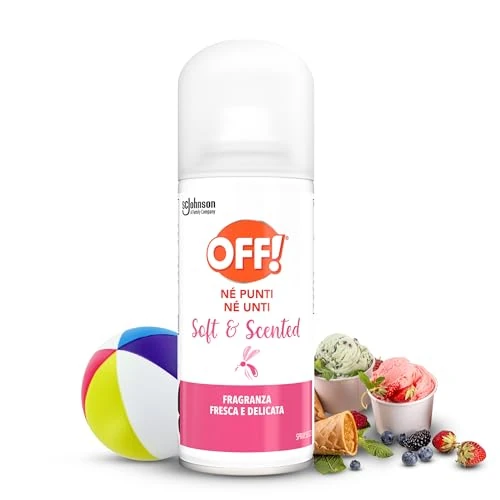 OFF! Soft & Scented Spray Secco Antizanzare, Repellente Zanzare, Leggero e asciutto sulla pelle, fragranza fresca, Protezione Efficace fino a 4 ore, 1 Confezione da 100ml