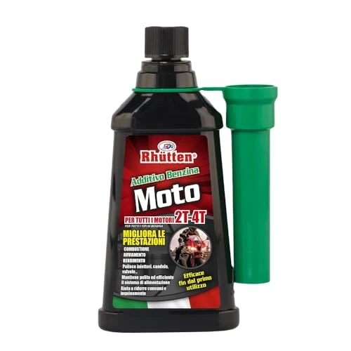 Rhutten, Additivo e Pulitore Benzina Moto 2Tempi e 4Tempi, Monodose Superconcentrata, Migliora le Prestazioni, Riduce Consumi, 150ml