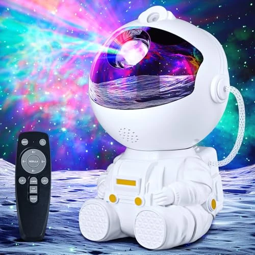 TOCVEOE Astronaut Galaxy Projector, Star Night Lights for Kids and Adults, 8 Nebulae and 2 Stars 1h/2h Timer Adjustable Brightness and Speed ​​Remote Control, Decoration for Bedroom Parties