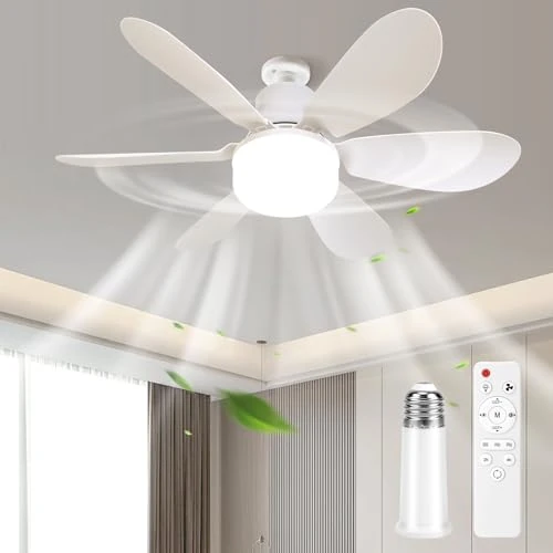 Limitiertes Angebot: BomKra Deckenventilator mit Beleuchtung und Fernbedienung Leiser - 30W LED Deckenleuchte mit Ventilator, 3 Geschwindigkeiten, 3 Modi Dimmbar, Timer, Lampe mit Ventilator für Schlafzimmer von 19.99 EUR auf 19.99 EUR (Spare 0%)