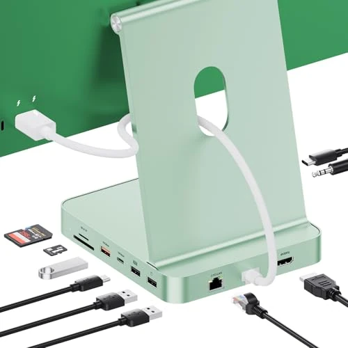 Oferta limitada: PULWTOP Mejorado Hub iMac para M1/M3/M4, Accesorios iMac con Carcasa SSD (SSD no incluida), hub USB C para iMac de 24 Pulgadas con HDMI 4K a 60 Hz, 2,5 GbE, USB A/C10 Gbit/s (Verde) de 149.89 EUR a 149.89 EUR (ahorro 0%)