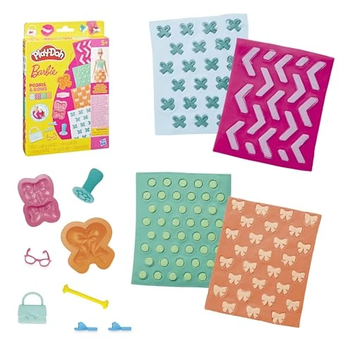 Play-Doh Barbie, Pack de Accesorios Perlas y Lazos