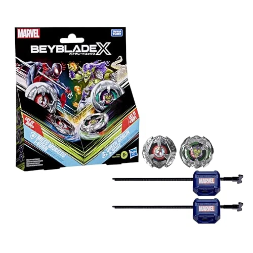 Oferta limitada: Colaboración Beyblade X y Marvel, Miles Morales 1-60GN vs. Green Goblin 9-80HT de 27.99 € a 23.49 € (ahorro 16%)