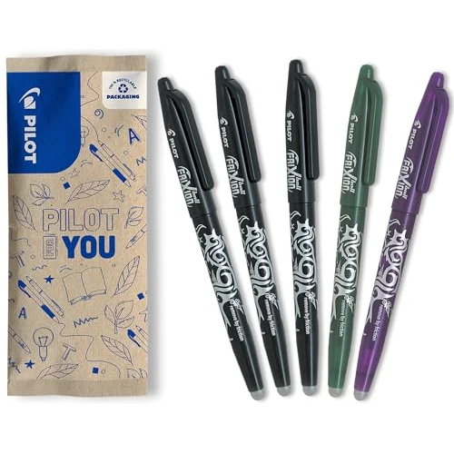 Offerta a tempo: PILOT - Set di 5 FriXion Ball 07 - Penna a Inchiostro Termosensibile Cancellabile - Penna roller Ricaricabile - 3 Nero, 1 Verde, 1 Viola - Punta Media - 14% da 13.99 € a 12.03 €