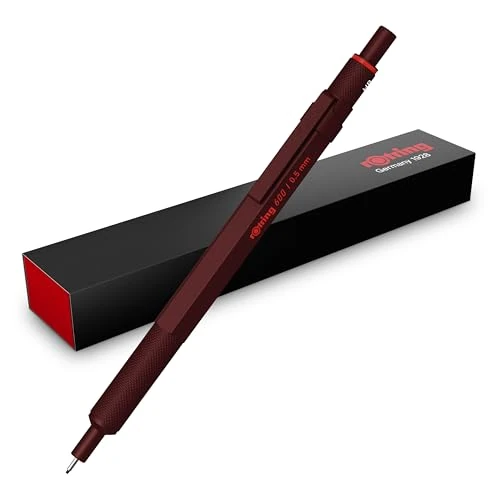 Offerta a tempo: rOtring 600 Matita meccanica | mina 0,5 mm HB | Matita propulsiva con corpo interamente in metallo | Tartufo al cioccolato | Impugnatura zigrinata antiscivolo e fusto esagonale - 0.00% da 31.41 € a 31.41 €
