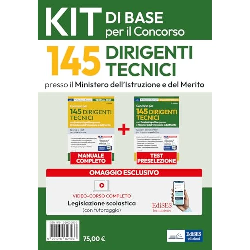 Kit base per il concorso 145 Dirigenti tecnici al Ministero Istruzione. Manuale e test per una preparazione completa. Con software online e videocorso