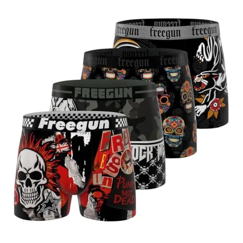 Offerta a tempo: FREEGUN Boxer Bambino, Slip Bambino Paesaggio, Morbido e Traspirante (4 Pezzi), Nero/Grigio/Arancione/Bianco, 10-12 Anni - 29% da 32.90 € a 23.50 €
