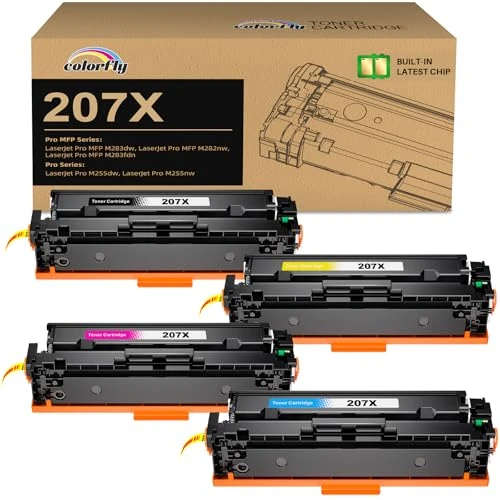 Offerta a tempo: colorfly 207X MFP M283fdw Toner Compatibile per 207X 207A per HP Color Laserjet Pro MFP M283fdw Toner per HP Color Laserjet Pro M255dw M282nw M283fdn M255nw W2210X W2211X W2212X W2213X (4-Pack) - 0.00% da 87.59 € a 87.59 €