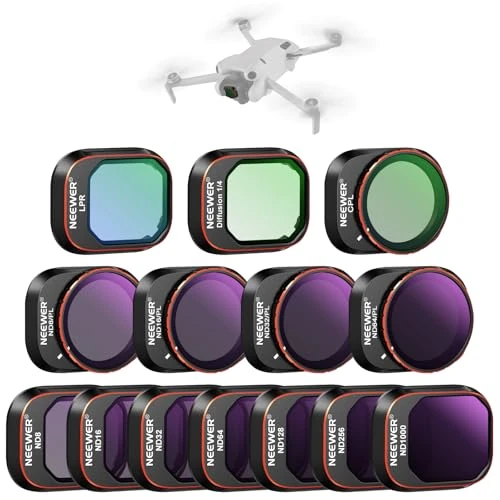 Limited-time offer: NEEWER 14 Pack Filter Set Compatible with DJI Mini 4 Pro, Polarized ND Filters, ND8 ND16 ND32 ND64 ND128 ND256 ND1000 ND8/PL ND16/PL ND32/PL ND64/PL Black Diffusion 1/4 Light Pollution CPL, FL-B05 from 94.04 GBP to 94.04 GBP (save 0%)