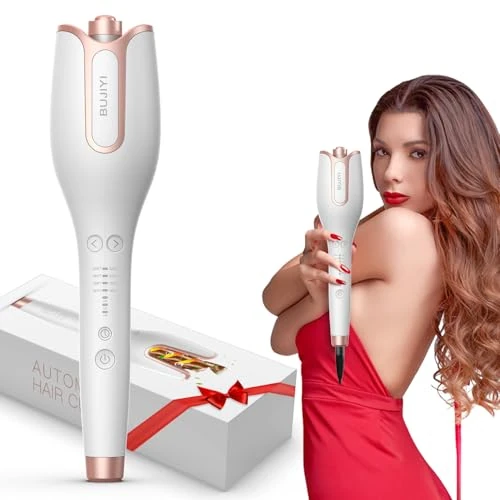 BUJIYI Automatische krultang, krultang, met 4 instelbare temperatuurniveaus, 3 opwarmtijdopties, anti-verbrandingsdesign, beschadigt het haar niet