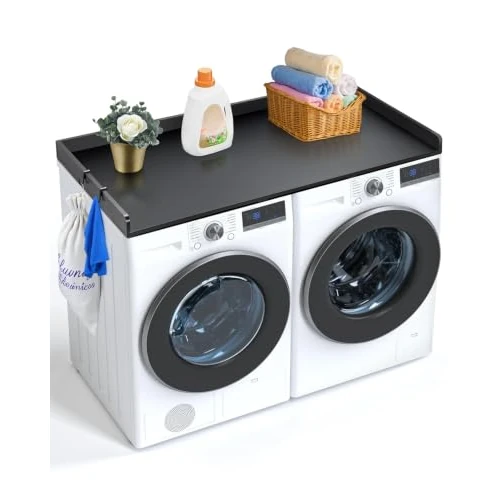 Limited-time offer: VEVOR Washer Dryer Countertop with 3 Splicing Panels, 54" x 27" Wooden Washer and Dryer Countertop with Non-Slip Pads, Water-Resistant Laundry Topper for Laundry Room Organization and Storage, Black from $57.90 to $57.90 (save 0.00%)