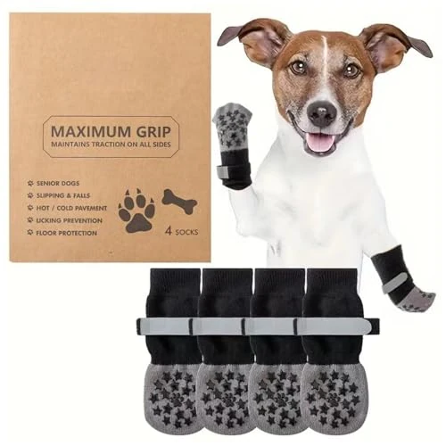 Offre limitée : Chaussette Chien Chaussettes Antidé Rapantes pour Chien Garder au Chaud Chaussure Chien avec Bretelles Réglables Sangles Réfléchissantes pour Intérieur sur Bois Feuillus Usure (M) de 7.89 EUR à 7.89 EUR (remise 0%)