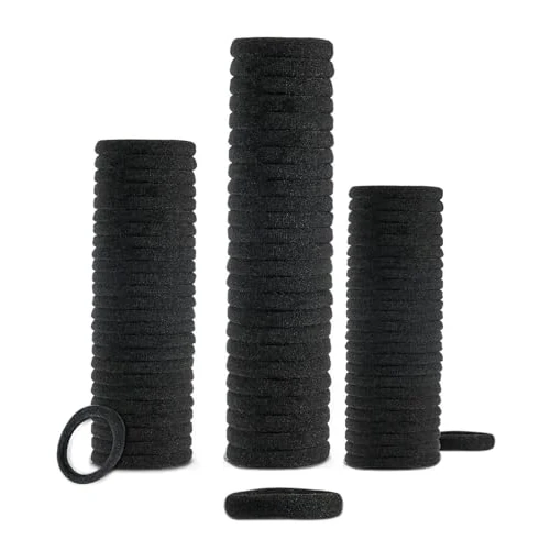 Offerta a tempo: 50 Elastici Capelli Neri Spessi Senza Cuciture – Elastici per Capelli Bambina Donna Uomo, Codini Resistenti per Tutti i Tipi di Capelli, Accessori Capelli Multifunzionali - 22% da 4.99 € a 3.88 €