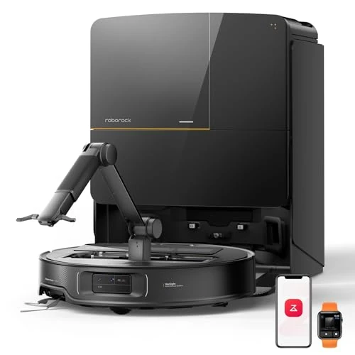 roborock Saros Z70 Saugroboter mit Wischfunktion&Hebarem Wischmopp, Ultra-Slim Design, HyperForce Saugleistung, Intelligente Schmutzerkennung&Sprachassistent (Schwarz)