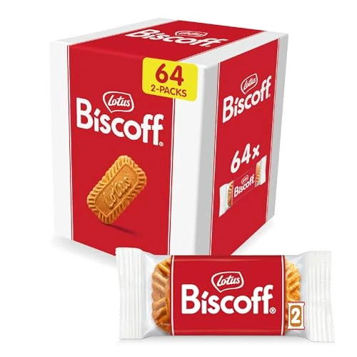 Zeitlich begrenztes Angebot: Lotus Biscoff | Karamellisierter Keks | Einzeln Verpackte Kekse im 2er Pack | Nur Natürliche Inhaltsstoffe | Vegan | 64 Beutel | 992g von 10.99 € auf 9.37 € (15% Rabatt)