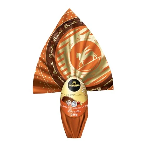 PERUGINA Uovo di Pasqua 2026 Cioccolato al Latte e granella Biscotto con 3 Cioccolatini 245g