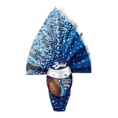 Offerta a tempo: BACI PERUGINA Uovo di Pasqua 2026 Messaggi Incisi Cioccolato Fondente con Sorpresa Swarovski e 4 Cioccolatini 310g - 53% da 18.99 € a 8.99 €