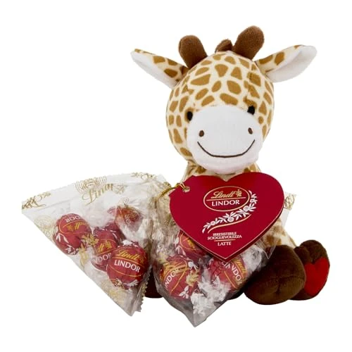 Offerta a tempo: Lindt San Valentino Peluche Cucciolo Giraffa con Cioccolatini LINDOR al Latte, Formato 100 g - 10% da 20.39 € a 18.34 €