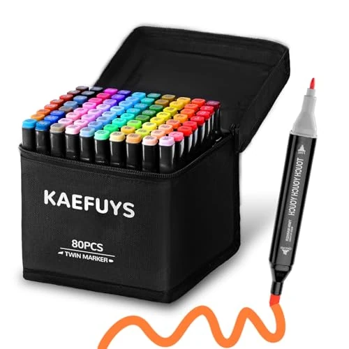 Oferta limitada: KAEFUYS Rotuladores de Alcohol 80 Colores Marcadores de Doble Punta de 16.99 € a 16.99 € (ahorro 0.00%)