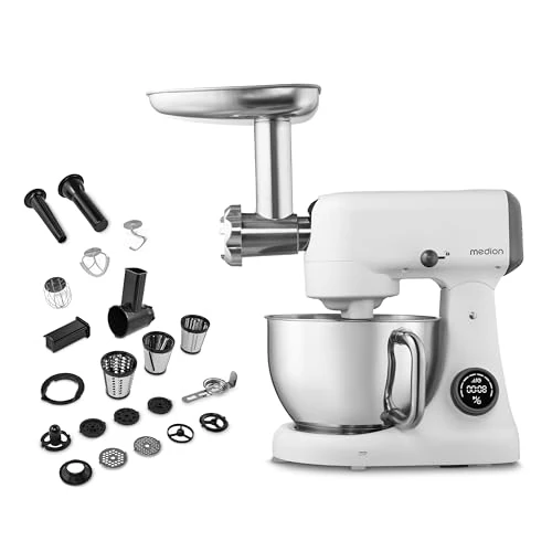 Offerta a tempo: MEDION Robot da cucina con tritacarne (800 watt, motore a corrente continua, vaschetta in acciaio inox da 4,6 litri, risparmio energetico, ultra-silenzioso, display digitale a sensore touch - 0.00% da 119.95 € a 119.95 €