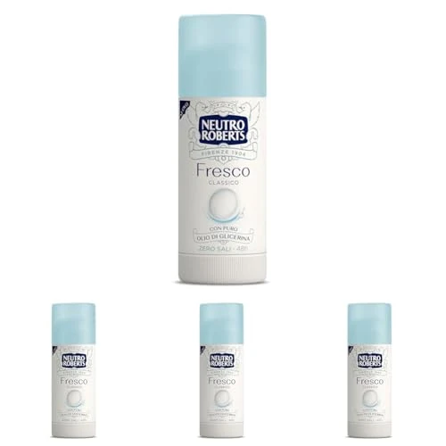 Neutro Roberts, Deodorant Stick Fresco, Zero Aluminiumsalze, keine Flecken, mit reinem Glycerinöl, Deodorant für Damen und Herren, dermatologisch getestet, Format 40 ml, 48h (Packung mit 4)