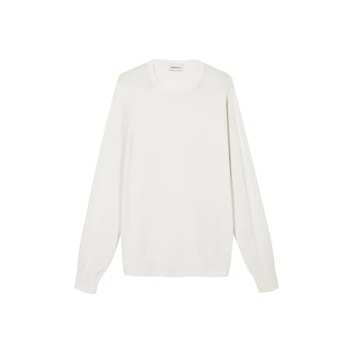 Diana Studio Maglia Rasata In Cotone Fresco A Maniche Lunghe Cuello Redondo de algodón de Manga Larga, Color Blanco, L para Hombre