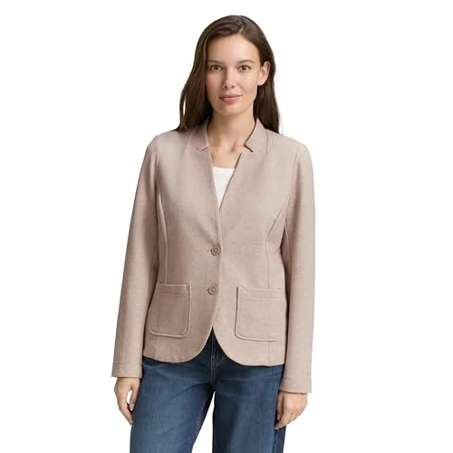 TOM TAILOR Women's Blazer, 38330 - Soft Taupe Melange, XL