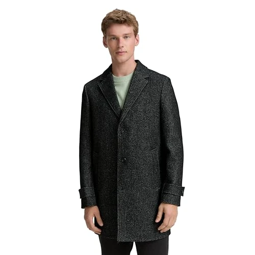 Limitiertes Angebot: Tom Tailor Herren Wollmantel mit Reverskragen von 129.99 EUR auf 64.99 EUR (Spare 50%)