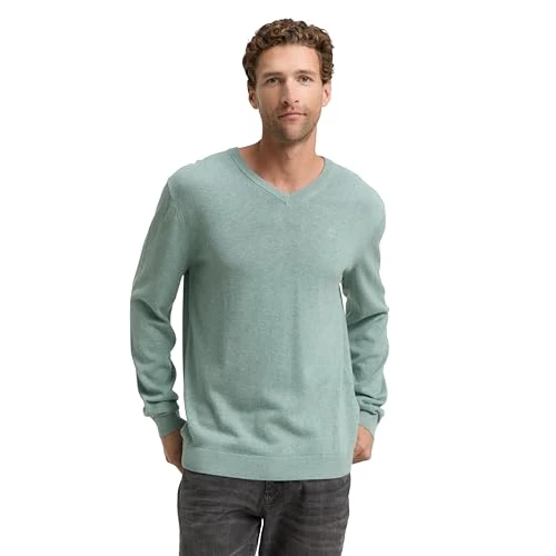 TOM TAILOR Maglione da Uomo, 28732 – Dark Smoke Green Melange, XS