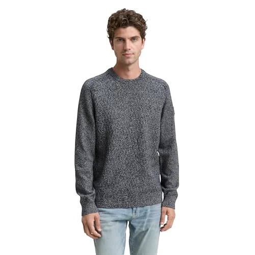 Tijdelijke aanbieding: TOM TAILOR heren trui, 38486 - Navy Multicolor Structuur, XL van 37.17 € naar 37.17 € (0.00% korting)