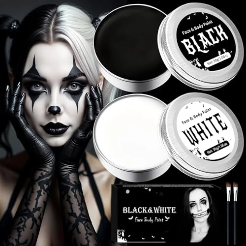 Limited-time offer: White Black Face Paint Makeup Halloween 60g Make Up Kit Kids Adults from 7.99 £ to 7.99 £ (save 0.00%)