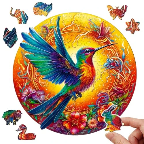 Dr. MUYA® Wooden Puzzles for Adults, Bird Jigsaw Puzzle, Wooden Jigsaw Puzzles, Animal-Shaped Puzzle, Gift for Adults, With Gift Box
