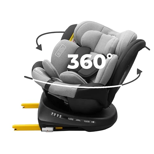 Offerta a tempo: KidsZone Seggiolino Auto 0-36 kg Isofix i-Size, 40-150 cm - Seggiolino Auto Girevole 360 per Bambini Gruppo 0/1/2/3 - Top Tether, Reclinabile 5 posizioni, Regolabile in Altezza - 12% da 139.99 € a 123.49 €