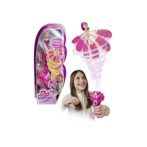 Lansay - Sky Dancers – Pretty Poppy – Magische Fliegende Puppe für Kinder ab 6 Jahren – Feenpuppe 18 cm – fliegt mit einem Launcher ohne Batterie – staunen Sie Ihre Kinder – Geschenkidee zum
