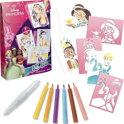 Oferta limitowana: Lansay - BLOPENS DISNEY PRINCESSES - Zestaw do rysowania i kolorowania dla dzieci od 5 lat - 6 flamastrów do kolorowania + 7 szablonów wielokrotnego użytku - Aktywność ręczna - Prezent urodzinowy z 62.35 zł na 62.35 zł (oszczędź 0.00%)
