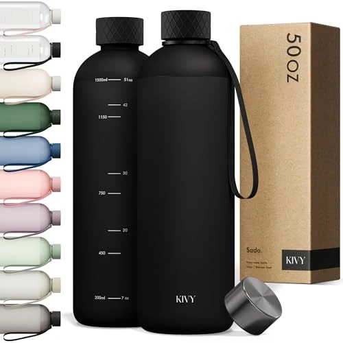 Offerta a tempo: KIVY Borraccia 1,5 litri - Antigoccia e Antiurto – Perfetta per Sport, Scuola e Ufficio - Borraccia Palestra 1,5 Litri - Bottiglia - Bottiglia Acqua - Plastica Borracce Sportiva 1,5l - Senza BPA - 35% da 30.99 € a 20.11 €