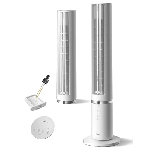 Oferta limitada: Midea Ventilador Torre con Mando a Distancia de 4 Velocidades - Ventilador de Torre Silencioso con Oscilación 90º, Temporizador 7h, Distancia 9m/s, 2 Modos, con Caja de Aromaterapia y Modo Sleep de 94.99 € a 79.99 € (ahorro 16%)
