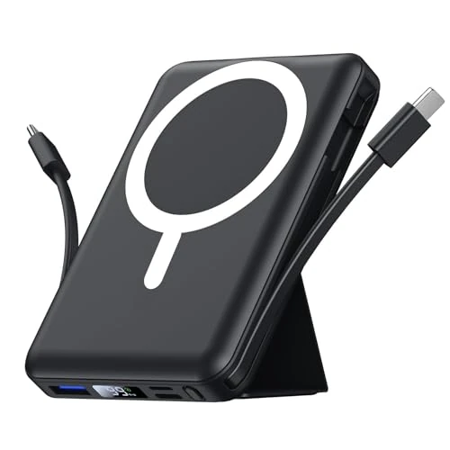 Offerta a tempo: Azmuth Power Bank, per Magsafe Powerbank iPhone 10000mAh, Caricatore Portatile Magnetico Wireless Ricarica Rapida con Display LED Batteria Esterna per iPhone 17/16/15/14/13/12/Pro/Pro Max - 29% da 39.99 € a 28.49 €