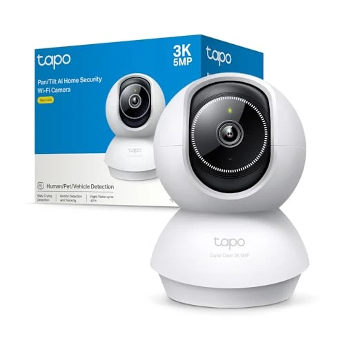 Tijdelijke aanbieding: Tapo C230 3K 5MP bewakingscamera binnen 360°, WLAN 2,4GHz, KI-detectie, nachtzicht, bewegingsdetectie, 2-weg audio, compatibel met Alexa en Google Assistant, microSD tot 512 GB van 43.43 EUR naar 43.43 EUR (korting 0%)