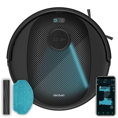 Cecotec Conga 7690 Immortal MAX, Suction Power 5000 Pa, Autonomy 220 Minutes, Silicone Central Brush for Pets, Mop, App