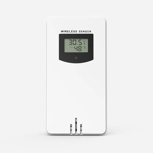 Czujnik zewnętrzny stacji pogodowej 3378QX, wyświetlanie temperatury zewnętrznej i wilgotności powietrza, maksymalny zasięg transmisji 60 m, do monitorowania temperatury zewnętrznej na ścianie/okapie