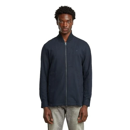 Tijdelijke aanbieding: 8721136008785 Bomber Collar Zip Overshirt, blauw (salute D26813-D750-C742), XL van 96.00 € naar 96.00 € (0.00% korting)