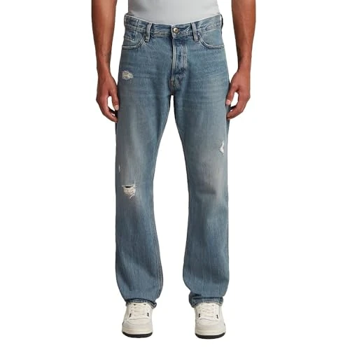 G-Star Jean Droit Dakota Regular pour Homme, Multicolore (Vintage Storm Destroyed D23691-d860-h558), 33W / 32L