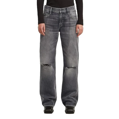 G-STAR Judee Low Waist Loose Jeans, Vaqueros Mujer, Gris (Faded Scoria Grey Destroyed D22889-d537-h700), 30W / 28L