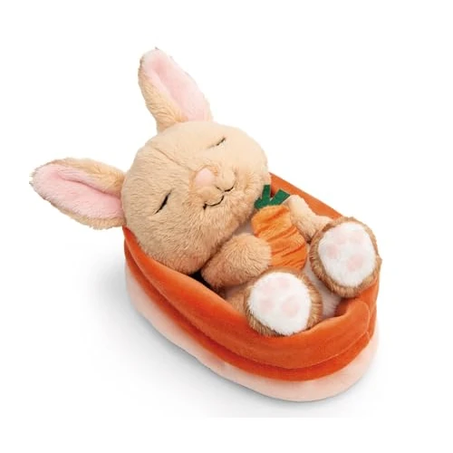 Oferta limitada: NICI conejo de peluche con zanahoria 12cm durmiendo en cesta melocotón - marrón - Peluche suave, lindo para abrazar y jugar, para niños y adultos, una excelente idea de regalo - 61584 de 15.99 EUR a 12.49 EUR (ahorro 22%)