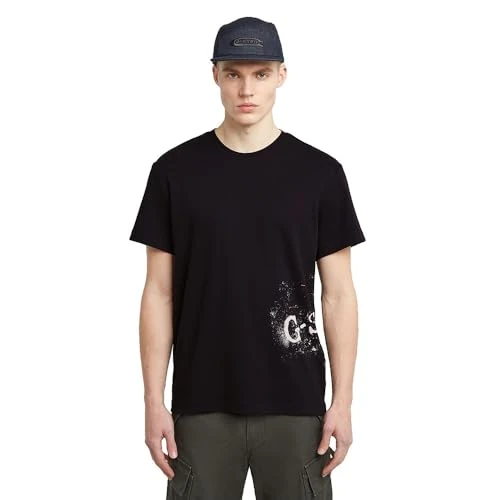 Limited-time offer: G-STAR Men's Sprayed Size R T T-Shirt, Black (Dk Black D26819-d976-6484), M from 9.06 £ to 7.23 £ (save 20%)