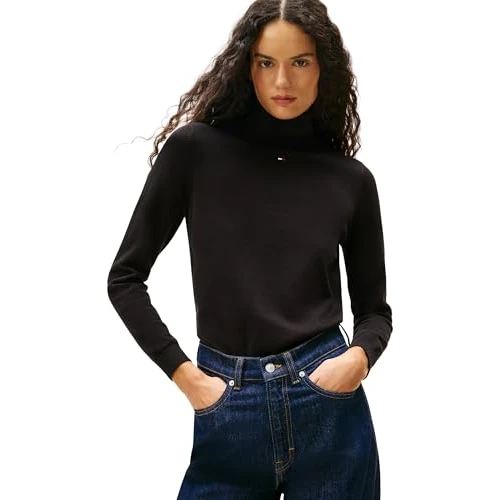 Beperkte aanbieding: TOMMY JEANS Dames TJW Essential TRTLNK Sweater DW0DW21672, Zwart, XS, Zwart (zwart), XS van 84.12 EUR naar 84.12 EUR (besparing 0%)