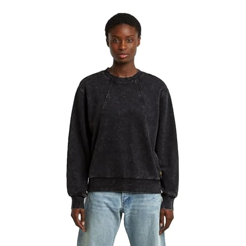 Offerta a tempo: G-STAR 8719965012981 Washed a Line Script SW Wmn, Nero (Dk Black Smokey GD D27173-d969-h590), M - 39% da 61.38 € a 37.31 €
